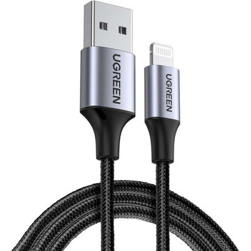 Кабель USB Ugreen USB AM-Lightning M 1 м 2.4A Silver (US199)