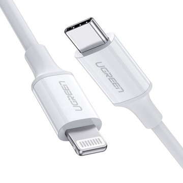 Кабель USB Ugreen USB AM-Lightning M 1.5 м 3A Nickel Plating ABS Shell White (US171)