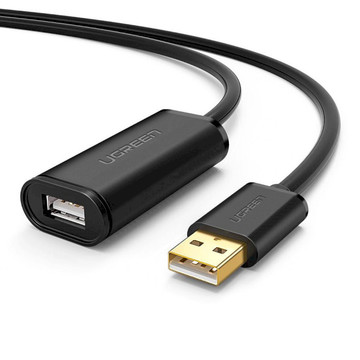 Кабель USB Ugreen USB 2.0 AM-AF 10 м Extension Cable with Chipset Black (US121)