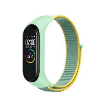 BeCover Nylon Style for Xiaomi Mi Smart Band 5/6 Green-Yellow (705420)