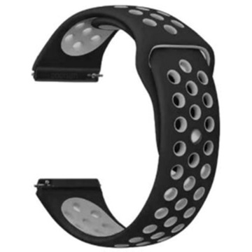 Ремінець для фітнес браслета BeCover Nike Style for Huawei Watch GT/GT 2 46mm/GT 2 Pro/GT Active/Honor Watch Magic 1/2/GS Pro/Dream Black-Grey (705792)