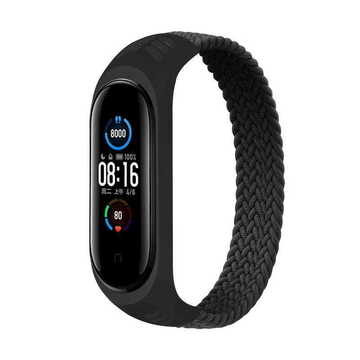 Ремінець для фітнес браслета BeCover Elastic Nylon Style for Xiaomi Mi Smart Band 5/Mi Smart Band 6 Size S Black (706145)