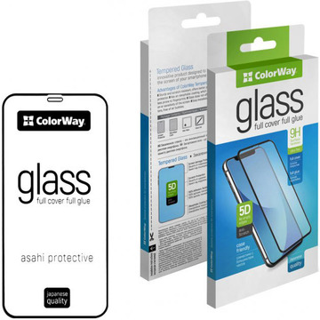 Защитное стекло ColorWay 9H FC glue for iPhone 12 mini Black