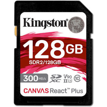 Карта памяти Kingston 128 GB SDXC Class 10 UHS-II U3 Canvas React Plus (SDR2/128GB)