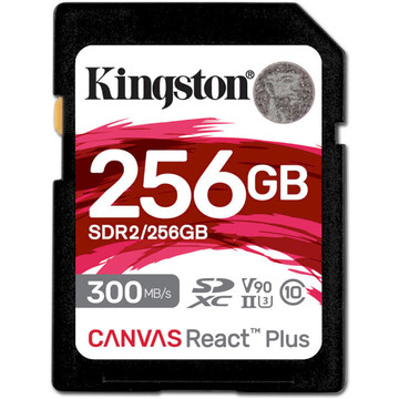 Карта пам'яті  Kingston 256 GB SDXC Class 10 UHS-II U3 Canvas React Plus (SDR2/256GB)