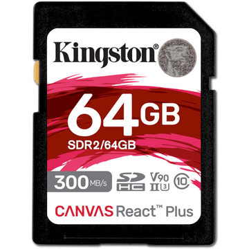 Карта памяти Kingston 64 GB SDXC Class 10 UHS-II U3 Canvas React Plus (SDR2/64GB)