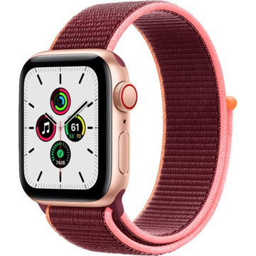 Смарт-годинник Apple Watch SE GPS + Cellular 40mm Gold Aluminum Case with Plum Sport L. (MYEC2)