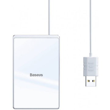 Зарядний пристрій Baseus Card Ultra-thin Wireless Charger Silver+White (WX01B-S2)