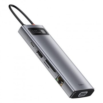 USB Хаб Baseus Metal Gleam Series 9-in-1 Multifunctional Type-C HUB Docking Station (CAHUB-CU0G)