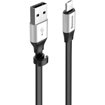 Кабель синхронізації Baseus Two-in-one Portable Cable Android/iOS 2А 2.3м Silver (CALMBJ-0S)