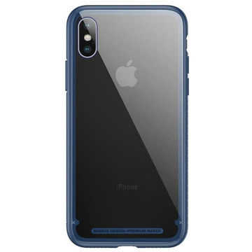 Чехол-накладка Baseus See-through Glass for Apple iPhone X Blue (WIAPIPHX-YS03)