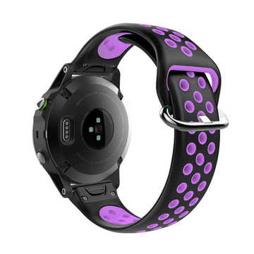 Ремінець для фітнес браслета Garmin QuickFit 22 Nike-style Silicone Band Black/Purple (QF22-NSSB-BKPU)