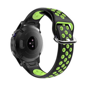 Ремешок для фитнес браслета Garmin QuickFit 22 Nike-style Silicone Band Black/Green (QF22-NSSB-BKGN)