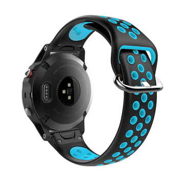 Ремешок для фитнес браслета Garmin QuickFit 22 Nike-style Silicone Band Black/Blue (QF22-NSSB-BKBL)