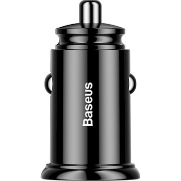 Зарядное устройство Baseus Car Charger Circular Plastic USB-C and USB 3.0 30W Black (CCALL-YD01)