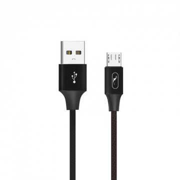 Кабель USB SkyDolphin S55V Neylon USB - microUSB 1м Black (USB-000438)