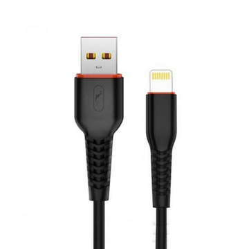 Кабель USB SkyDolphin S54L Soft USB - Lightning 1м Black (USB-000428)