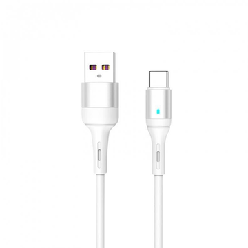 Кабель USB SkyDolphin S06T LED Smart Power USB - Type-C 1м White (USB-000556)