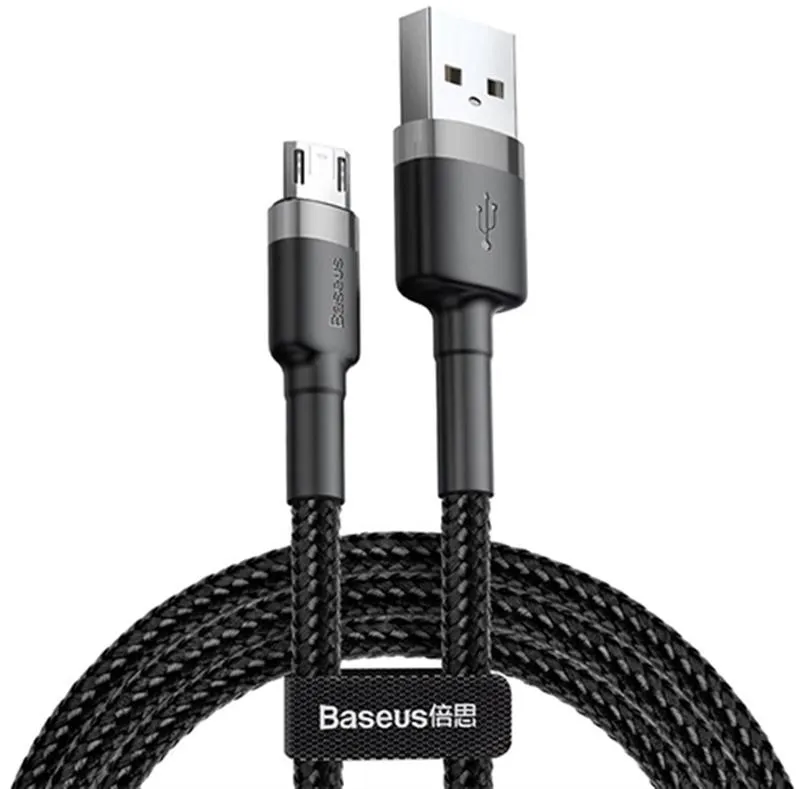 Кабель USB Baseus Cafule USB-microUSB 2.4A 0.5м Black/Grey (CAMKLF-AG1)