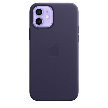 Чехол-накладка Apple iPhone 12 | 12 Pro Leather Case with MagSafe - Deep Violet (MJYR3)