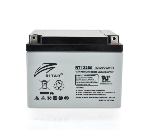 Акумуляторна батарея для ДБЖ Ritar 12V 26.0AH (RT12260/04232)