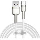 Кабель USB Baseus USB3.1 AM-Type-C M 2.0 м 6.0A (66W) Cafule Series Metal Data Cable White CAKF