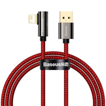 Кабель USB Baseus USB AM-Lightning M 1 м 2.4A 90° Красный Legend Series Elbow CACS