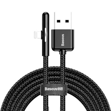 Кабель USB Baseus USB3.1 AM-Lightning M 2 м 1.5A 90° з кольоровою індикацією Black CAL7C