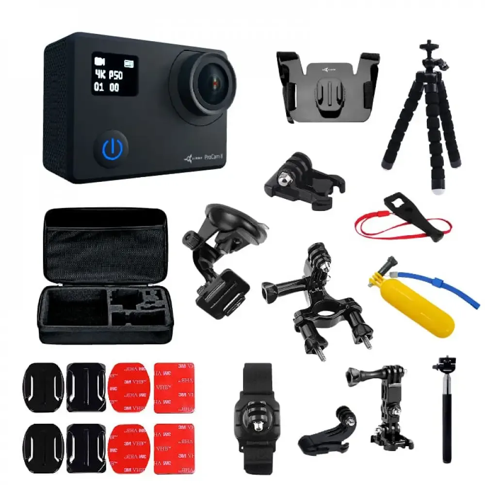 Экшн-камеры AirOn ProCam 8 Black с аксессуарами 30в1 (69477915500063)