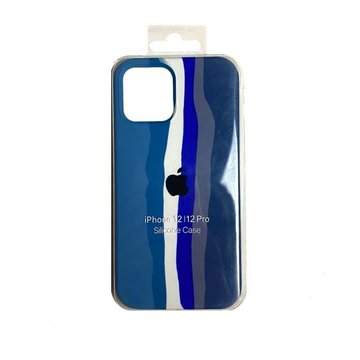 Чехол-накладка Rainbow iPhone 12/12 Pro Silicone Case Blue