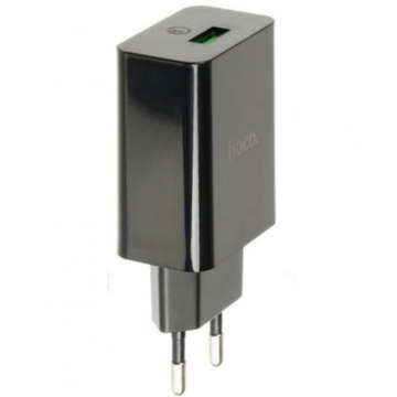 Зарядное устройство Hoco DC21A QC 3.0 USB-Type-C Black