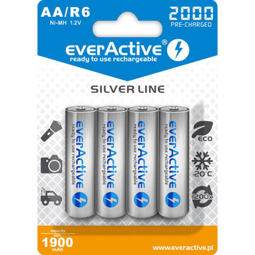 Аккумулятор everActive AA 2000mAh NiMh 4шт Professional Line EVHRL6-2000