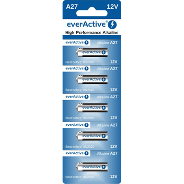 Батарейка everActive A27 bat(12В) Alkaline 5шт High Perfomance (EV27A5BL)