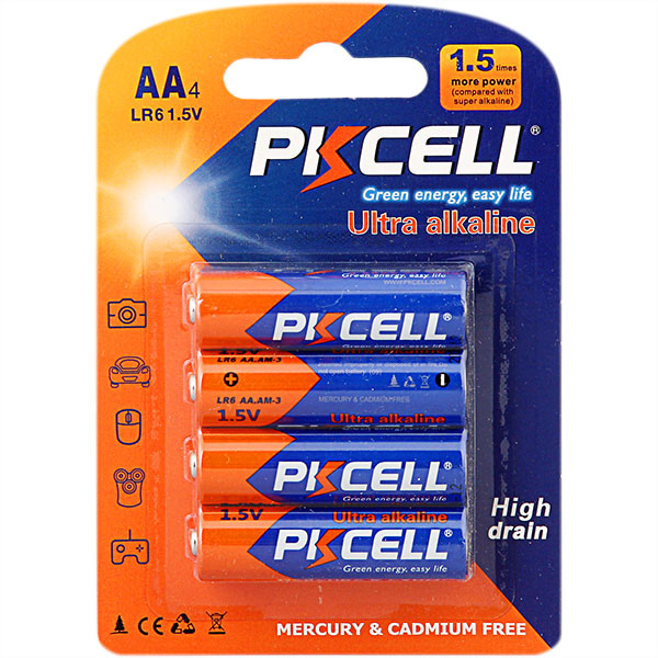 Батарейка PKCELL AA bat Alkaline 4шт Ultra Alkaline (6942449511225) PC/LR6-4B
