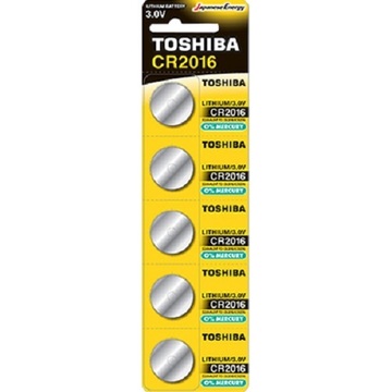 Батарейка Toshiba CR-2016 bat(3B) Lithium 5шт (00152701)