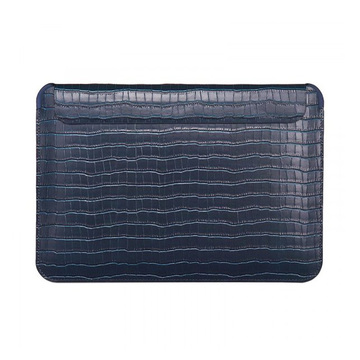 Чехол Wiwu Case MacBook 14 (2021) Skin Pro Croco Geniunie Leather Sleeve (Blue)