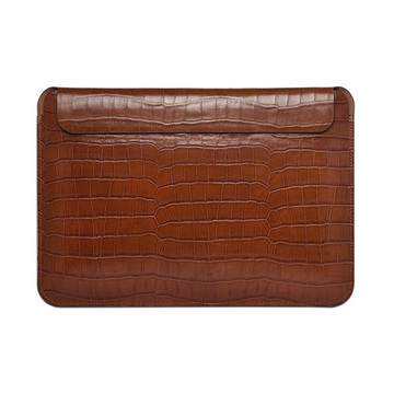 Чехол Wiwu Case MacBook 14 (2021) Skin Pro Croco Geniunie Leather Sleeve (Brown)