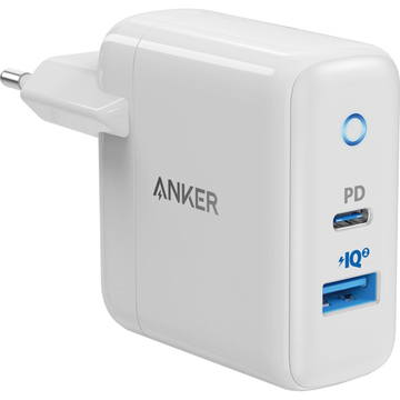 Зарядний пристрій Anker PowerPort PD+ 2 – 20W 1xPD & 15W 1xUSB White (A2636G21)