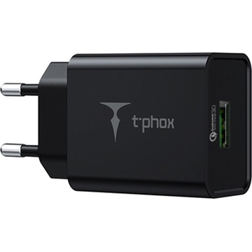 Зарядний пристрій T-PHOX Tempo 18W QC3.0 USB Charger Black