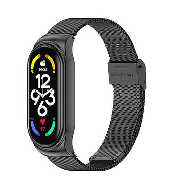 Ремінець для фітнес браслета BeCover Metal for Xiaomi Mi Smart Band 7 Black (707493)