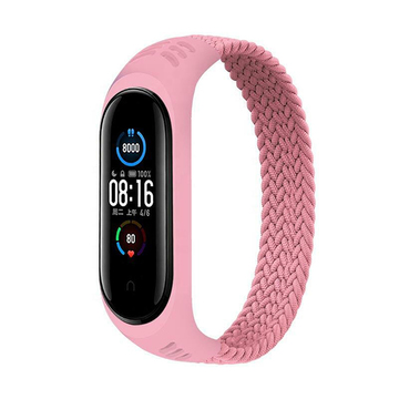 Ремінець для фітнес браслета BeCover Elastic Nylon Style for Xiaomi Mi Smart Band 5/Mi Smart Band 6 Size S Pink (706141)