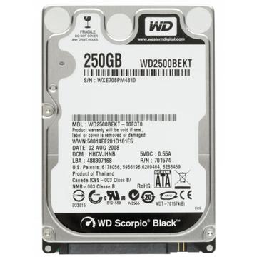 Жорсткий диск Western Digital 250Gb Scorpio Black (WD2500BEKT)