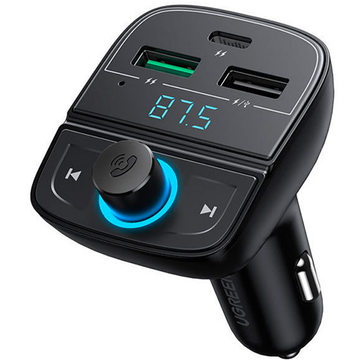 Зарядний пристрій Ugreen CD229 Bluetooth Car Charger (5.0+PD+QC3.0+USB Flash Drive+TF) Black (80910)