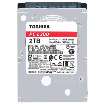 Жесткий диск Toshiba 2TB L200 5400rpm 128MB (HDWL120EZSTA)