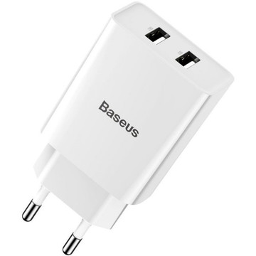 Зарядное устройство Baseus Speed Mini Dual U Charger 10.5W White