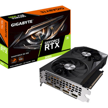 Видеокарта GIGABYTE Nvidia GeForce RTX 3060 WINDFORCE 2X OC 12GB D6 (GV-N3060WF2 OC-12GD)