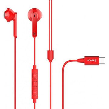 Наушники Baseus Encok Wire Earphone C16 Type-C Red