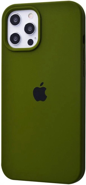 Панель iPhone 12 Pro Max Silicone Case Full Cover Army Green