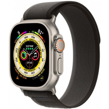 Смарт-годинник Apple Watch Ultra GPS + Cellular 49mm Titanium Case with Black/Gray Trail Loop - S/M (MQF43, MQFW3)