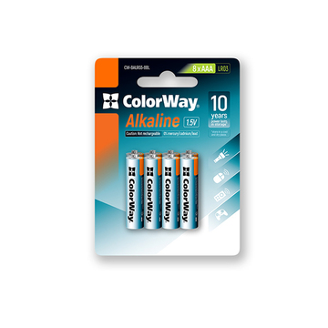 Батарейка ColorWay AAA bat Alkaline Power 8шт (CW-BALR03-8BL)